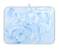Tappetino scolapiatti per bancone della cucina, grande tappetino in microfibra per scolapiatti 40 x 45 cm, in marmo blu, assorbente per la protezione della macchina del caffè