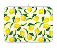 Tappetino scolapiatti per bancone della cucina, grande tappetino in microfibra per scolapiatti 40 x 45 cm, pianta tropicale, limone, scolapiatti assorbente per macchina da caffè