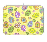 Tappetino scolapiatti per bancone della cucina, grande tappetino in microfibra per scolapiatti 60 x 45 cm, uova di Pasqua colorate, scolapiatti assorbente per macchina da caffè