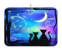 Tappetino scolapiatti per bancone della cucina, grande tappetino in microfibra per scolapiatti 60 x 45 cm, motivo: gatto nella galassia, assorbente per la protezione della macchina del caffè