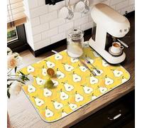 Tappetino scolapiatti per bancone della cucina, grande tappetino in microfibra per scolapiatti a pera tagliato a metà 60 x 45 cm scolapiatti assorbente per macchina da caffè tappetino protettivo