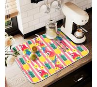 Tappetino scolapiatti per bancone della cucina, grande tappetino in microfibra per scolapiatti a righe pappagallo 60 x 45 cm scolapiatti assorbente per macchina da caffè tappetino protettivo