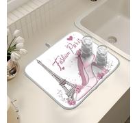 Tappetino scolapiatti per bancone della cucina, grande tappetino in microfibra per scolapiatti a torre con tacchi alti 40 x 45 cm, scolapiatti assorbente per macchina da caffè
