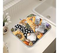 Tappetino scolapiatti per bancone della cucina, grande tappetino in microfibra per scolapiatti autunnale nano girasole 40 x 45 cm scolapiatti assorbente protezione per macchina da caffè