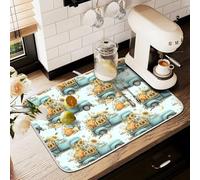 Tappetino scolapiatti per bancone della cucina, grande tappetino in microfibra per scolapiatti camion girasole 60 x 45 cm scolapiatti assorbente per macchina da caffè tappetino protettivo