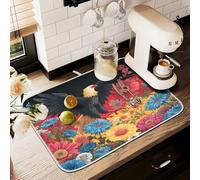 Tappetino scolapiatti per bancone della cucina, grande tappetino in microfibra per scolapiatti con bandiera tedesca, aquila, fiordaliso, 60 x 45 cm, assorbente per la macchina del caffè