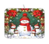 Tappetino scolapiatti per bancone della cucina, grande tappetino in microfibra per scolapiatti con pupazzo di neve foto di famiglia 60 x 45 cm scolapiatti assorbente per macchina da caffè