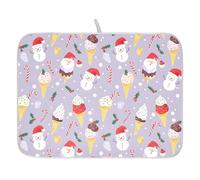Tappetino scolapiatti per bancone della cucina, grande tappetino in microfibra per scolapiatti gelato pupazzo di neve 40 x 45 cm scolapiatti assorbente per macchina del caffè