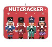 Tappetino scolapiatti per bancone della cucina, grande tappetino in microfibra per scolapiatti natalizio schiaccianoci fiocco di neve 40 x 45 cm scolapiatti assorbente per macchina del caffè