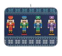 Tappetino scolapiatti per bancone della cucina, grande tappetino in microfibra per scolapiatti natalizio schiaccianoci 60 x 45 cm, scolapiatti assorbente per macchina da caffè