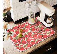 Tappetino scolapiatti per bancone della cucina, grande tappetino in microfibra per scolapiatti rosso fragola 60 x 45 cm scolapiatti assorbente tappetino protettivo per macchina da caffè