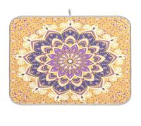 Tappetino scolapiatti per bancone della cucina, grande tappetino scolapiatti in microfibra 40 x 45 cm, motivo mandala fiori, scolapiatti assorbente, tappetino protettivo per macchina da caffè