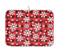 Tappetino scolapiatti per bancone della cucina, grande tappetino scolapiatti in microfibra a scacchi fiocco di neve 60 x 45 cm scolapiatti assorbente per macchina da caffè