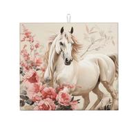 Tappetino scolapiatti per bancone della cucina, grande tappetino scolapiatti super assorbente immagine cavallo in microfibra tappetino scolapiatti antiscivolo da cucina tappetino per scolapiatti per