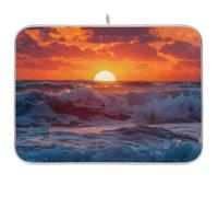 Tappetino scolapiatti per bancone della cucina il tramonto sul mare, tappetino assorbente in microfibra scolapiatti riutilizzabile lavabile tappetino scolapiatti medio 40 x 45 cm