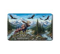 Tappetino scolapiatti per bancone della cucina, in gomma assorbente blu e rossa, con motivo a alci, per bar, 30,5 x 50,8 cm