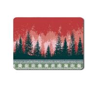 Tappetino scolapiatti per bancone della cucina, in gomma assorbente, motivo foresta invernale, per scolapiatti in pelle sintetica rustica, 45,7 x 61 cm