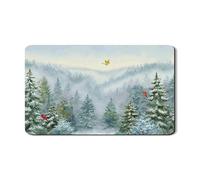 Tappetino scolapiatti per bancone della cucina, in gomma assorbente, motivo foresta invernale, tappetino scolapiatti in pelle sintetica naturale, tappetino per asciugare la cucina, 30,5 x 50,8 cm