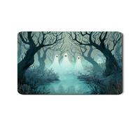Tappetino scolapiatti per bancone della cucina, in gomma assorbente, motivo: foresta spettrale, tappetino scolapiatti a tema Halloween, in pelle PU, per proteggere il bancone della cucina, 30,5 x 50,8