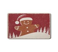 Tappetino scolapiatti per bancone della cucina, in gomma assorbente, motivo omino di pan di zenzero, tappetino scolapiatti invernale in pelle PU, 30,5 x 50,8 cm