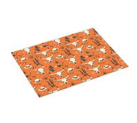 Tappetino scolapiatti per bancone della cucina, in microfibra, assorbente, 45,7 x 61,7 cm, con stampa di teschio di pecora arancione, tappetino antiscivolo con anello per appendere