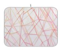 Tappetino scolapiatti per bancone della cucina, linea rossa, tappetino assorbente in microfibra, scolapiatti riutilizzabile, lavabile, medio, 45 x 60 cm