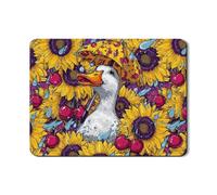 Tappetino scolapiatti per bancone della cucina, motivo anatra, con girasoli vivaci e ciliegie, decorativo, assorbente, in gomma, per primavera ed estate, 45,7 x 61 cm