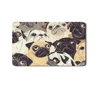 Tappetino scolapiatti per bancone della cucina, motivo carlino, in gomma assorbente, divertente tappetino scolapiatti a tema animale, decorazione per bancone della cucina, 30,5 x 50,8 cm