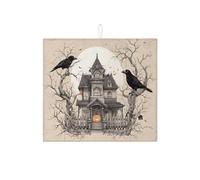 Tappetino scolapiatti per bancone della cucina, motivo casa stregata gotica, assorbente, per Halloween, in microfibra, decorazione per bancone della cucina, 40,6 x 45,7 cm
