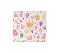 Tappetino scolapiatti per bancone della cucina, motivo con principessa, assorbente, in microfibra, per la decorazione della cucina primaverile, 40,6 x 45,7 cm