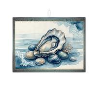 Tappetino scolapiatti per bancone della cucina, motivo corallo nautico, in microfibra, per bancone della cucina, 45,7 x 61 cm