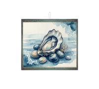 Tappetino scolapiatti per bancone della cucina, motivo corallo nautico, in microfibra, per bancone della cucina, 40,6 x 45,7 cm