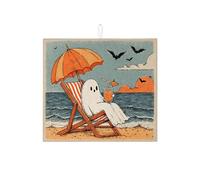 Tappetino scolapiatti per bancone della cucina, motivo fantasioso motivo spiaggia assorbente, tappetino scolapiatti estivo in microfibra per bancone della cucina, 40,6 x 45,7 cm