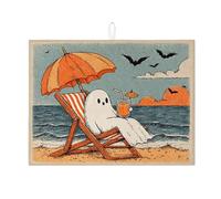 Tappetino scolapiatti per bancone della cucina, motivo fantasioso motivo spiaggia assorbente, tappetino scolapiatti estivo in microfibra per bancone della cucina, 45,7 x 61 cm