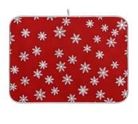 Tappetino scolapiatti per bancone della cucina, motivo fiocchi di neve, 45,7 x 61 cm, reversibile, tappetino scolapiatti da bar