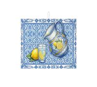 Tappetino scolapiatti per bancone della cucina, motivo floreale vintage, assorbente, in microfibra, ispirato alla primavera, 40,6 x 45,7 cm