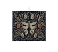 Tappetino scolapiatti per bancone della cucina, motivo floreale vintage, tappetino assorbente in microfibra ispirato alla natura, per bar, 40,6 x 45,7 cm, colore: blu navy