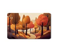 Tappetino scolapiatti per bancone della cucina, motivo foresta autunnale, tappetino scolapiatti in gomma assorbente dal design colorato, comodo tappetino scolapiatti in pelle PU per bar, 30,5 x 50,8