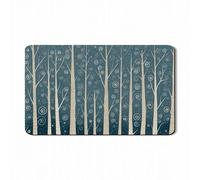 Tappetino scolapiatti per bancone della cucina, motivo foresta vintage, in gomma assorbente, motivo albero blu, accogliente tappetino scolapiatti invernale per bancone della cucina, 30,5 x 50,8 cm