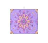 Tappetino scolapiatti per bancone della cucina, motivo mandala floreale, assorbente, in microfibra, per proteggere il bancone della cucina, 40,6 x 45,7 cm