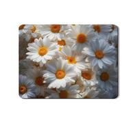 Tappetino scolapiatti per bancone della cucina, motivo margherita, in gomma assorbente, motivo floreale, colore bianco brillante, 45,7 x 61 cm