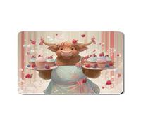 Tappetino scolapiatti per bancone della cucina, motivo mucca delle Highland, in gomma assorbente, motivo animali pastello, decorazione per cucina primaverile, festa di compleanno, 30,5 x 50,8 cm
