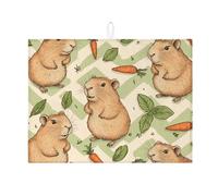 Tappetino scolapiatti per bancone della cucina, motivo porcellino d'India, design con animali carini, assorbente, divertente decorazione fantasiosa per uso quotidiano, 45,7 x 61 cm