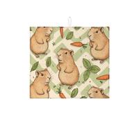 Tappetino scolapiatti per bancone della cucina, motivo porcellino d'India, design con simpatici animali, assorbente, decorazione divertente per uso quotidiano, 40,6 x 45,7 cm