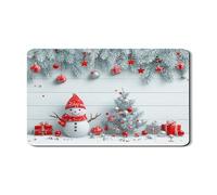 Tappetino scolapiatti per bancone della cucina, motivo: pupazzo di neve, albero di Natale e stella, in gomma assorbente, tappetino scolapiatti in pelle PU, 30,5 x 50,8 cm