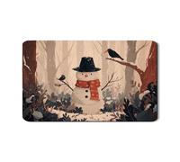 Tappetino scolapiatti per bancone della cucina, motivo pupazzo di neve, in gomma assorbente, motivo foresta invernale, tappetino scolapiatti per cucina, decorazione per le vacanze, 30,5 x 50,8 cm