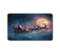 Tappetino scolapiatti per bancone della cucina, motivo slitta di Babbo Natale, in gomma assorbente, tappetino scolapiatti in gomma per uso festivo, 30,5 x 50,8 cm