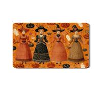 Tappetino scolapiatti per bancone della cucina, motivo strega vintage, in gomma assorbente, tappetino scolapiatti in pelle PU spaventoso per decorazione bancone della cucina, 30,5 x 50,8 cm