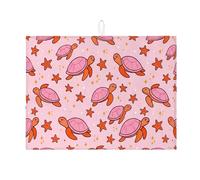 Tappetino scolapiatti per bancone della cucina, motivo tartaruga pesca, tappetino scolapiatti assorbente, tappetino scolapiatti estivo in microfibra per proteggere bar, 45 x 61 cm