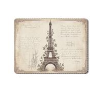 Tappetino scolapiatti per bancone della cucina, motivo Torre di Parigi, in gomma assorbente vintage, beige, tappetino scolapiatti in stile parigino antico, per bar, 45,7 x 61 cm